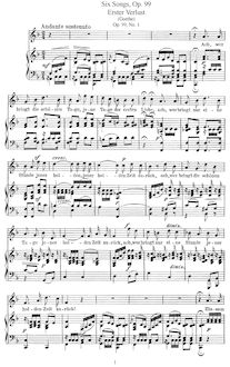 Partition complète, 6 chansons, Op.99, Mendelssohn, Felix