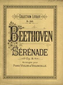 Partition couverture couleur, Serenade pour corde Trio, Op.8, D major