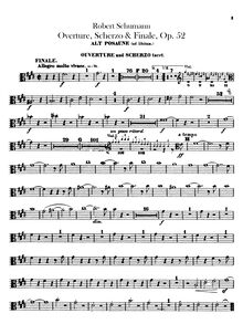 Partition Trombone 1, 2, 3, Overture, Scherzo et Finale pour orchestre, Op.52