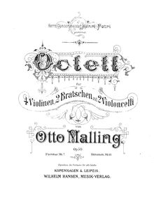 Partition complète et parties, corde Octet, Octett für 4 Violinen, 2 Bratschen, und 2 Violoncelli, Op.50