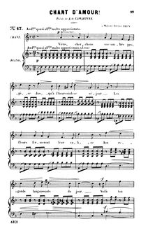 Partition complète (F Major: haut voix et piano), Chant d amour