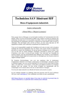 Technicien SAV Itinérant H/F