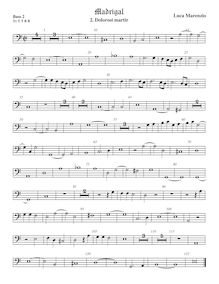 Partition viole de basse 2, madrigaux pour 5 voix, Marenzio, Luca