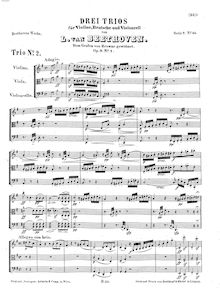 Partition complète, 3 corde Trios, Beethoven, Ludwig van