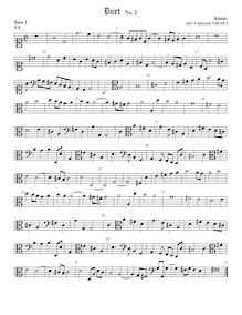 Partition Bass1 viole de gambe, original clefs, duos pour violes de gambe