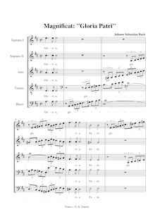 Partition chœur, Magnificat, D major, Bach, Johann Sebastian