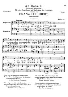 Partition 2nd version, An Rosa (II), D.316, To Rosa, A♭ major, Schubert, Franz
