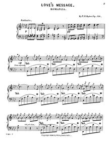 Partition complète, Love s Message, Romanza for Piano, E♭ major to A♭ major