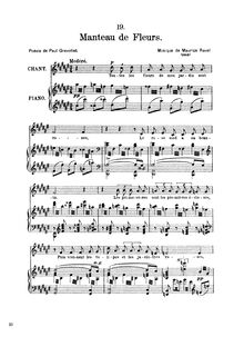 Partition voix / Piano (partition complète), Manteau de fleurs, D♯ minor