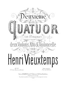 Partition parties complètes, corde quatuor No.2, Op.51, Vieuxtemps, Henri