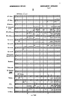 Partition complète, Symphony No.2, B♭ major, Godard, Benjamin