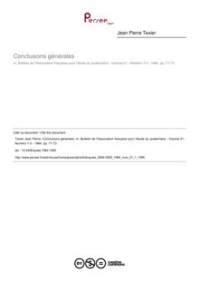 Conclusions générales - article ; n°1 ; vol.21, pg 71-72