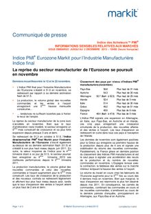 Indice PMI : Eurozone Markit pour l’Industrie Manufacturière - Indice fina