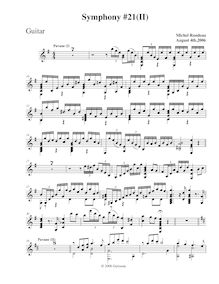 4 août 2006 : Partition guitare, Symphony No.21, G major, Rondeau, Michel par Michel Rondeau