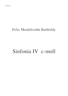 Partition violons I, corde Symphony No.4 en C minor, Sinfonia IV