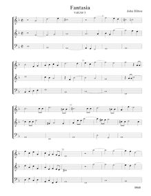 Partition Fantasia VdGS No.3 – partition complète, Prelude et fantaisies pour 3 violes de gambe
