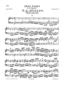 Partition complète, Fugue, E♭ major, Mozart, Wolfgang Amadeus