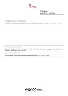 Historique et méthodes  - article ; n°3 ; vol.11, pg 112-115
