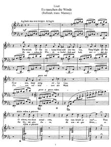 Partition complète (S.294/2), Es rauschen die Winde, Liszt, Franz