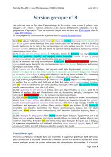 Cours de version grecque publié sous forme de "feuilleton" - 2ème année de CPGE littéraire, La version grecque - cours n°8