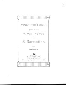 Partition Cah. 3 & 4, 20 préludes, Op.12, Barmotin, Semyon