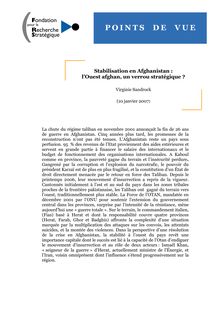 pv_20070107 - Stabilisation en Afghanistan : l Ouest afghan, un ...