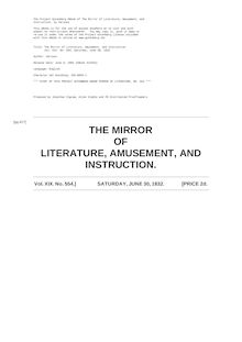 The Mirror of Literature, Amusement, and Instruction - Volume 19, No. 554, June 30, 1832