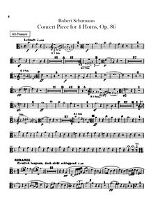 Partition Trombone 1 (alto), 2 (ténor), 3 (basse), Concertpiece pour Four cornes et orchestre, Op.86