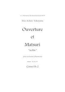 Partition Cornet B♭ 2, Ouverture et Matsuri  La Fête , 序曲と祭り, F minor (Overture), A♭ major (Matsuri)