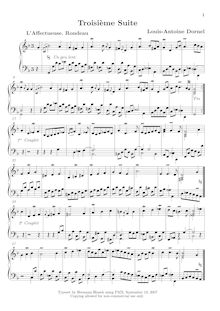 Partition  No.3 en G minor, Pièces de clavecin, Dornel, Antoine