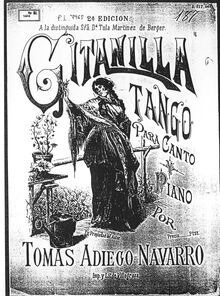 Partition complète, Tango para canto y piano, Adiego Navarro, Tomás