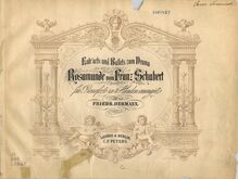 Partition couverture couleur, Rosamunde, Fürstin von Zypern, Schubert, Franz