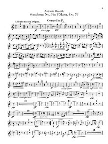 Partition cor 1, 2, 3, 4 (en F), Symphony No.5, Symfonie č.5, F major