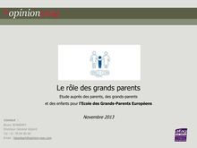 Le rôle des grands parents - Etude auprès des parents, des grands-parents et des enfants pour l’Ecole des Grands-Parents Européens