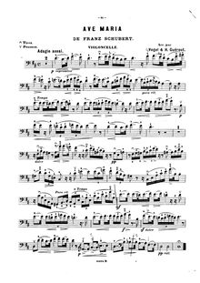 Partition de violoncelle, Ave Maria, D.839, Ellens Gesang (III) / Hymne an die Jungfrau