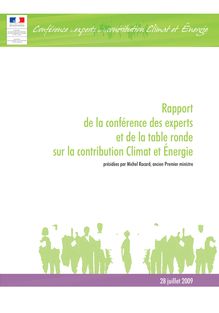 Rapport de la conférence des experts et de la table ronde sur la contribution Climat et Energie
