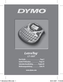 Notice Imprimante d étiquettes DYMO  LetrTAG LT-100T