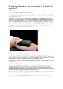 IB presenta Sherlock, los sensores dactilares ID móviles de Apéndice F