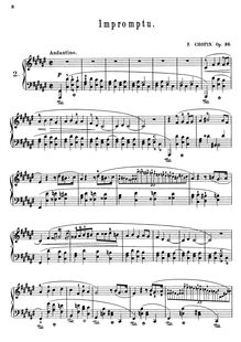 Partition complète (scan), Impromptu No.2, F♯ major, Chopin, Frédéric par Frédéric Chopin