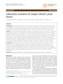 Laboratory evolution of copper tolerant yeast strains