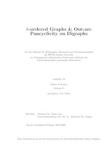 k-ordered graphs & out-arc pancyclicity on digraphs [Elektronische Ressource] / vorgelegt von Ruijuan Li