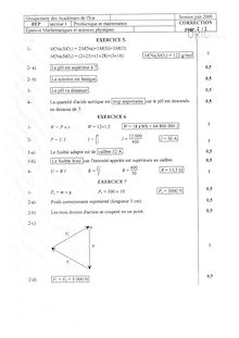 Corrige BEP PROD MECA Mathematiques  2000 DECOLL