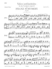 Partition complète, Valses sentimentales par Franz Schubert