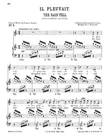 Partition complète (C Major: haut voix et piano), Il pleuvait par Jules Massenet
