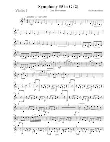 Partition violons I, Symphony No.5, Symphony on Canadain Folk Themes par Michel Rondeau