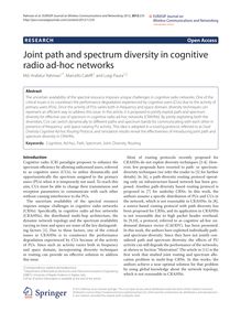 Joint path and spectrum diversity in cognitive radio ad-hoc networks