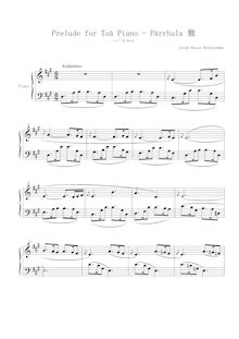 Partition , Pyrrhula 鷽, 12 préludes pour Toy Piano, Aves 鳥 vol.I