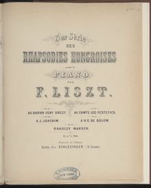 Partition Hungarian Rhapsody No.15 (S.244/15), Collection of Liszt editions, Volume 6