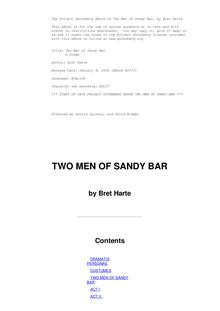 Two Men of Sandy Bar; a drama
