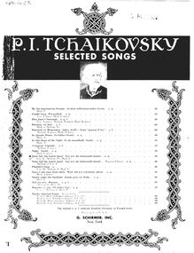 Partition complète, 6 Romances, 6 романсов, Tchaikovsky, Pyotr par Pyotr Tchaikovsky